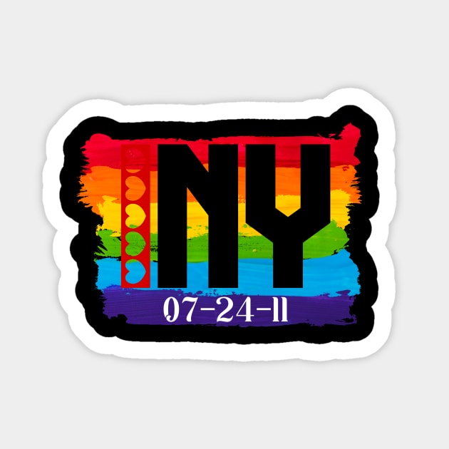 New York Gay marriage Date Sticker by Blood Moon Design